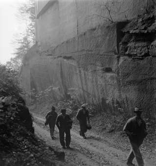 Der Weg zur Arbeit im Stockern-Steinbruch