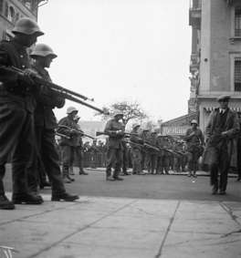 Unruhen von Genf 1932: Strassensperre