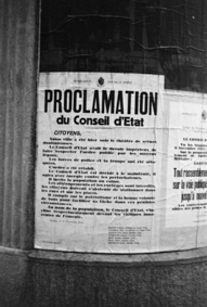 Unruhen von Genf 1932: Plakat mit Aufruf des Genfer Staatsrates an die Bevölkerung «Proclamation du Conseil d'Etat» 