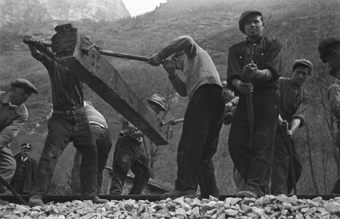 Streckenarbeiter der Schweizerischen Bundesbahnen