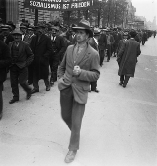 Demonstration von Arbeitslosen an der Bundesgasse
