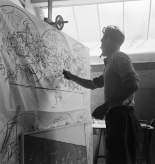 Walter Clénin in seinem Atelier in Ligerz