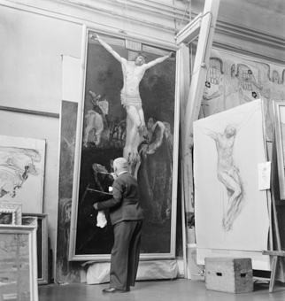 Cuno Amiet in seinem Atelier auf der Oschwand