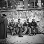 Spanische Flüchtlinge nach dem Grenzübertritt